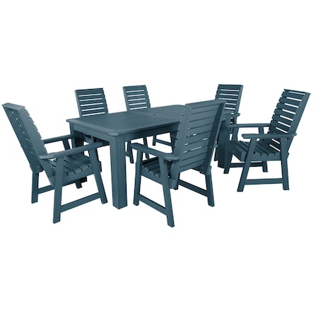 Highwood Usa Weatherly 7pc Rectangular Outdoor Patio Furniture Dining Set 72 x 42 AD-ST7WL1CO4AA-NBE